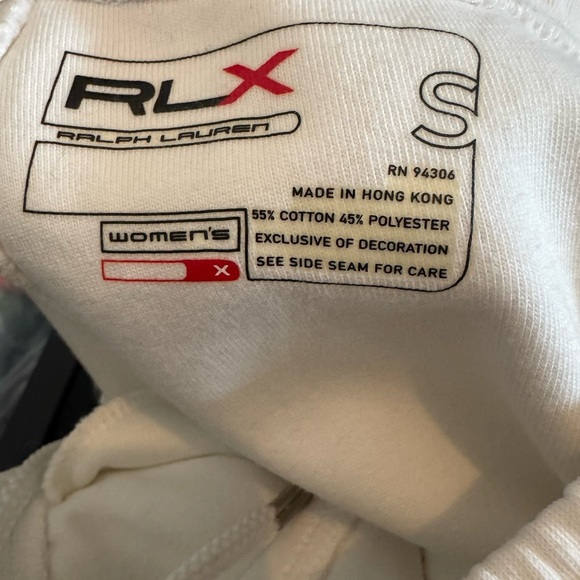 New RLX Ralph Lauren Logo horse Sweatpants Mens white Zip Pockets medium - Picture 3 of 10
